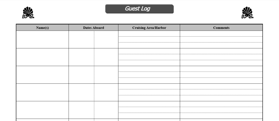 Boat log - Guest Log Page